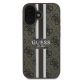 3. Etui Guess 4G Printed Stripes MagSafe na iPhone 16 Plus - brązowe