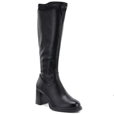 Kozaki damskie na obcasie czarne Potocki SZ12861
