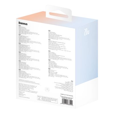 12. Powerbank Baseus Popsicle 5200mAh 20W z wbudowanym kablem Lightning (+ biały kabel Baseus Simple USB-C - USB-C 60W/20V/3A/30cm) - niebiesko-pomarańczowy