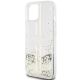 6. Etui Guess Liquid Glitter Gold Stripes na iPhone 15 Plus / 14 Plus - przezroczyste