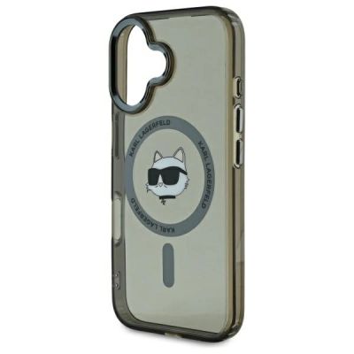 6. Etui Karl Lagerfeld IML Metal Choupette Head MagSafe na iPhone 16 - czarne