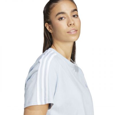 6. Koszulka adidas Essentials 3-Stripes Single Jersey Crop Top W IS1568