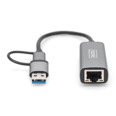 4. Adapter USB Typ-C na Gigabit Ethernet 2,5GUSB-C + USB A (USB 3.1/3.0)
