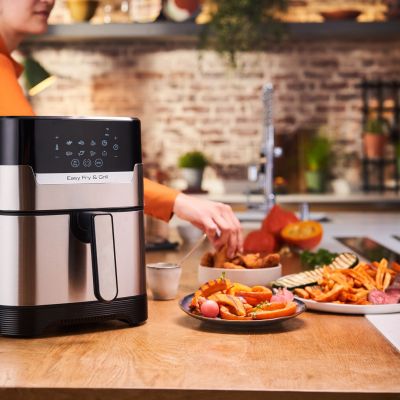 9. Tefal Easy Fry & Grill EY505D Pojedyńczy 4,2 l Autonomiczny 1550 W Frytkownica na gorące powietrze Stal nierdzewna
