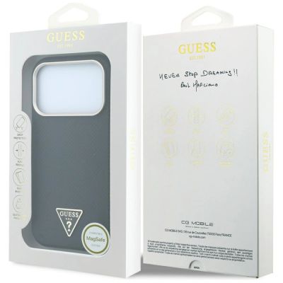 8. Etui Guess Kevlar Triangle Logo MagSafe na iPhone 17 Pro / 18 Pro - czarne