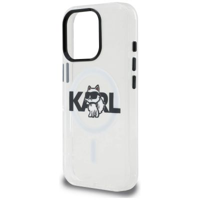 6. Etui Karl Lagerfeld IML Choupette Sketch Logo MagSafe na iPhone 16 Pro Max - przezroczyste