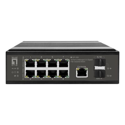 LevelOne IGP-1091 Zarządzany L3 2.5G Ethernet (100/1000/2500) Obsługa PoE Montaż na biurku/ścianie Czarny