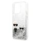 6. Etui Karl Lagerfeld Liquid Glitter Karl&Choupette na iPhone 13 Pro / 13 6,1" - srebrne