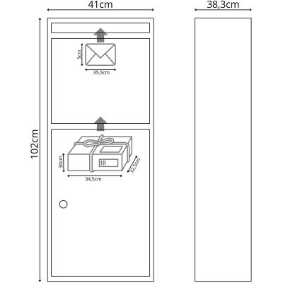 6. SKRZYNKA NA PRZESYŁKI KURIERSKIE LISTY 2W1 STOJĄCA 38X41X102CM 1068749