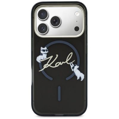3. Etui Karl Lagerfeld IML Choupettes Karl  Script Logo MagSafe na iPhone 17 Pro - czarne