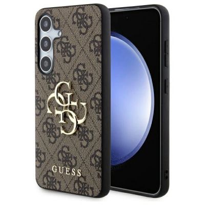 Etui Guess 4G Big Metal Logo na Samsung Galaxy S24 - brązowe