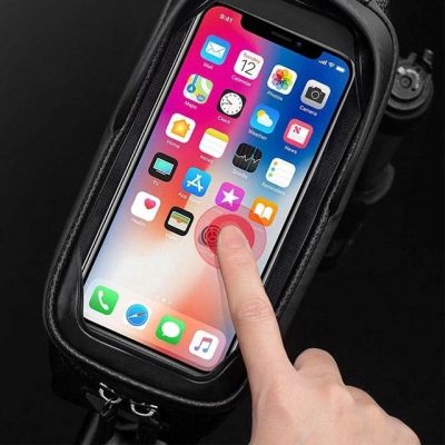 11. Sakwa rowerowa Rockbros B68-1 na ramę pancerna z kieszonką na telefon 1.7l - czarna