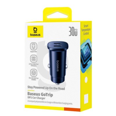 10. Ładowarka samochodowa Baseus GoTrip 2 x USB-C 30W - czarna