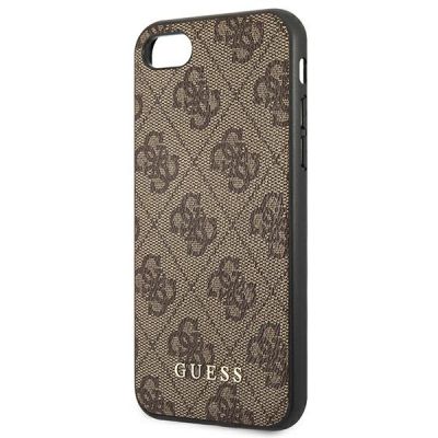 6. Etui Guess 4G Metal Gold Logo na iPhone SE 2022 / 2020 / 7 / 8 - brązowe