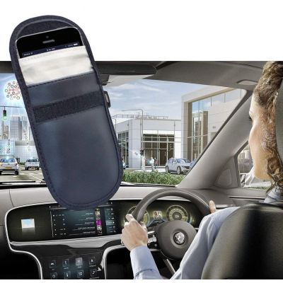 7. Etui antykradzieżowe na klucze samochodowe blokujące fale radiowe pokrowiec Keyless Faraday Box klatka Faradaya 14 cm z 10 cm czarny