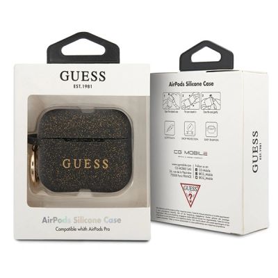 2. Etui Guess Ring Silicone na AirPods Pro Cover - czarno-złote