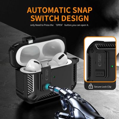 4. Etui Tech-Protect Carbonox MagSafe na AirPods Pro - czarne