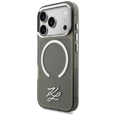 2. Etui Karl Lagerfeld IML KL Script Logo MagSafe na iPhone 17 Pro - czarne
