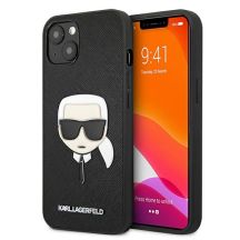 Etui Karl Lagerfeld Saffiano Ikonik Karl's Head na iPhone 13 mini - czarne