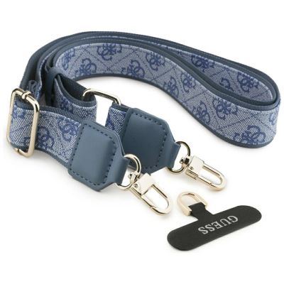 8. Etui Guess 4G Strass Logo & Big Strap Metal Buttons MagSafe na iPhone 17 - niebieskie