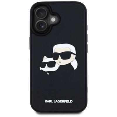 3. Etui Karl Lagerfeld HC 3D Rubber Double Heads na iPhone 16 - czarne