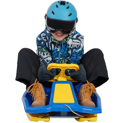 22. SANKI PLASTIKOWE Z HAMULCEM I KIEROWNICĄ MIKOŁAJ 97x53x25CM ZIELONE