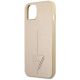 6. Etui Guess Saffiano Triangle Logo na iPhone 14 Plus - beżowe