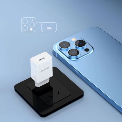 6. Ładowarka sieciowa Dudao A4EU USB-A 2.1A - biała + kabel USB-A - USB-C