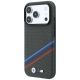 2. Etui BMW M Quadrille Kevlar Print Tricolor Lines & Metal Logo MagSafe na iPhone 18 Pro Max / 17 Pro Max - ciemnoszare