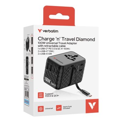 4. Ładowarka Verbatim Charge ´n´ Travel 100W