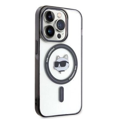 10. Etui Karl Lagerfeld IML Choupette's Head MagSafe na iPhone 15 Pro - przezroczyste