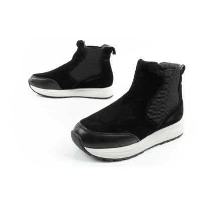 8. Scholl Beverly Bootie buty damskie botki za kostkę skórzane czarne