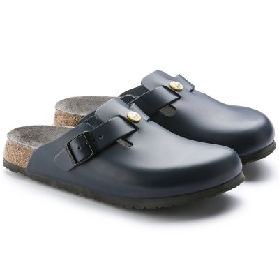7. Chodaki damskie Birkenstock Boston ESD Blue skóra naturalna klapki narrow wąskie (0061388)