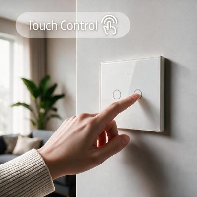 3. QOLTEC WŁĄCZNIK/WYŁĄCZNIK ŚWIATŁA | DOTYKOWY 2-KANAŁOWY | WI-FI | TIMER | TUYA | BIAŁY