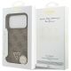 8. Etui Guess Leather 4G Triangle Strass MagSafe na iPhone 18 Pro / 17 Pro - brązowe