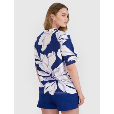 3. T-shirt oversize z nadrukiem damski 4F 4FRSS25TTSHF2692-91A