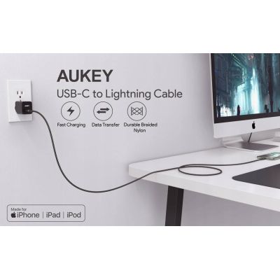 5. AUKEY CB-CL03 NYLONOWY KABEL USB C-LIGHTNING 2M PD