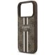 6. Etui Guess 4G Printed Stripes MagSafe na iPhone 17 Pro - brązowe