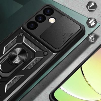 6. Etui Hybrid Armor Camshield do Samsung Galaxy S24+ pancerne z osłoną na aparat - czarne