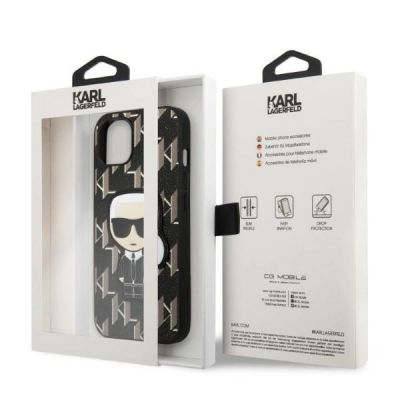 7. Etui Karl Lagerfeld Monogram Ikonik Patch na iPhone 13 mini - czarne