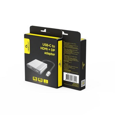 6. GEMBIRD ADAPTER USB-C DO HDMI + DP 4K 60HZ, CZARNY