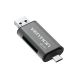 2. Czytnik kart SD / microSD Vention ze złączami USB 3.0 USB-C microSD szary