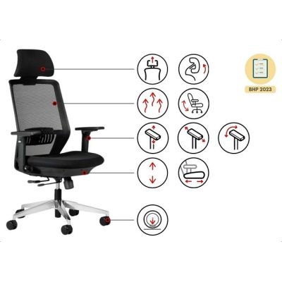 4. Ergonomiczny fotel biurowy SPECTRUM czarny