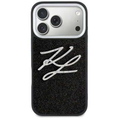 3. Etui Karl Lagerfeld IML Glitter KL Diamond Logo na iPhone 17 Pro - czarne