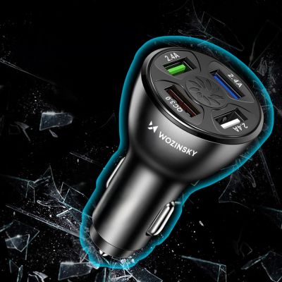 5. Ładowarka samochodowa Wozinsky WCCAW 50W 4x USB-A QC - biała