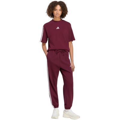 6. Koszulka damska adidas Essentials 3-Stripes Boyfriend bordowa KF6287