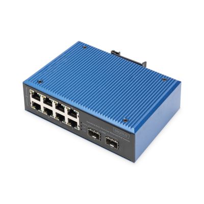 2. Industrial 8+2-Port Fast Ethernet PoE Switch 8 Port PoE FE RJ45, 2 GE SFP Ports
