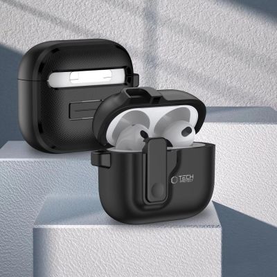 3. Etui Tech-Protect Slim Hook na AirPods 4 - czarne