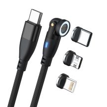 RealPower Magnetic cable 100 Watt,1m,black mit Adaptern