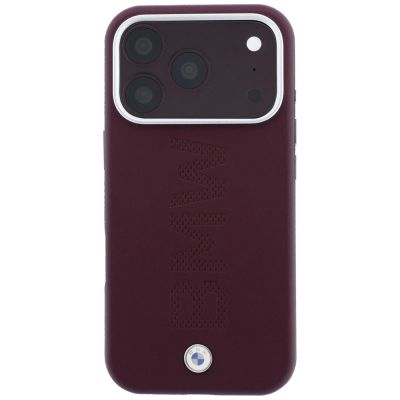 3. Etui BMW Sign Centered Deboss MagSafe na iPhone 17 Pro Max / 18 Pro Max - bordowe